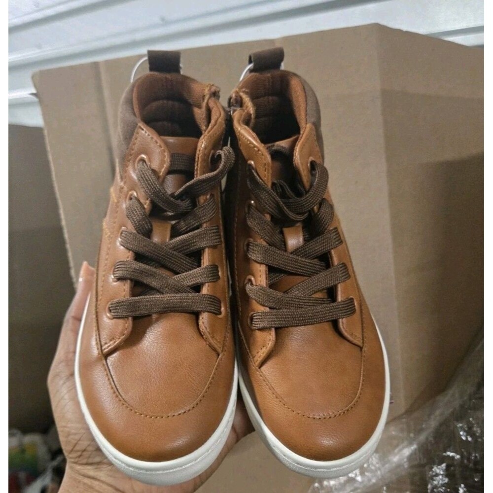 Cat & Jack Toddler Fenix High-Top Sneakers Cognac Lace Up Boots